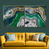 Verdant Sparkle Resin Art Wall Painting - Set of 2